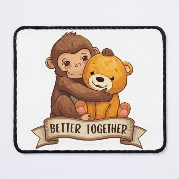 Item preview, Punch Monkey & Orange Plush "Better Together" - Cute Baby Macaque Sticker designed and sold by The Grumpy Pet Club.
