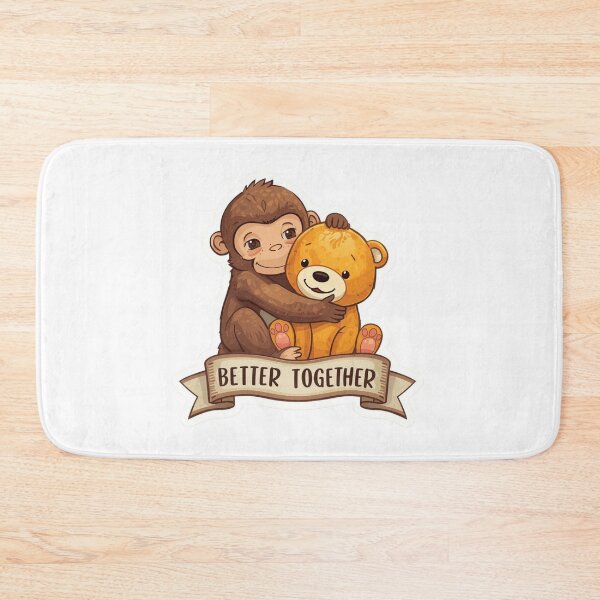Item preview, Punch Monkey & Orange Plush "Better Together" - Cute Baby Macaque Sticker designed and sold by The Grumpy Pet Club.