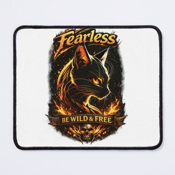 Item preview, Fearless Cat – Be Wild  Free | Fiery Cat Graphic designed and sold by CatLovers Studio.
