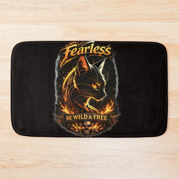 Item preview, Fearless Cat – Be Wild  Free | Fiery Cat Graphic designed and sold by CatLovers Studio.