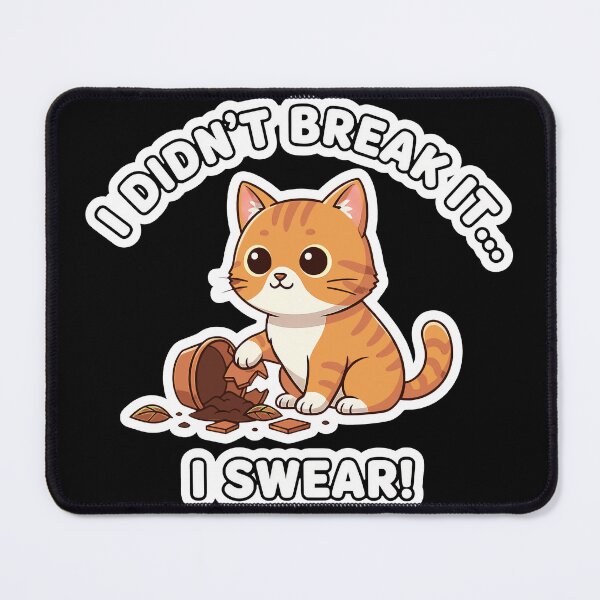 Item preview, Orange Cat Breaking Pot - I Did Not Break It I Swear Kawaii designed and sold by WAWERJ STUDIO.