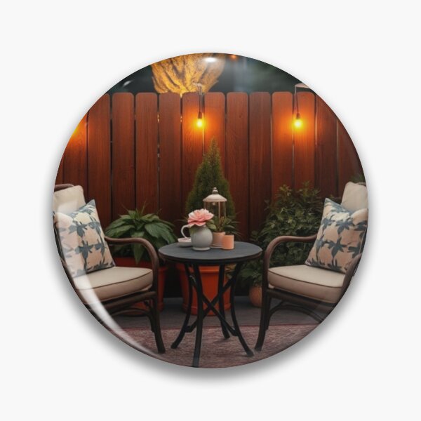 Item preview, Cozy Backyard Patio with String Lights designed and sold by Jade Ado.