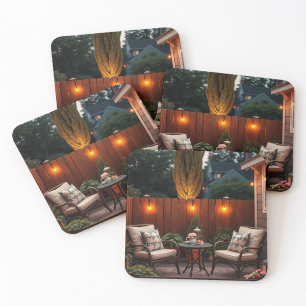 Item preview, Cozy Backyard Patio with String Lights designed and sold by Jade Ado.