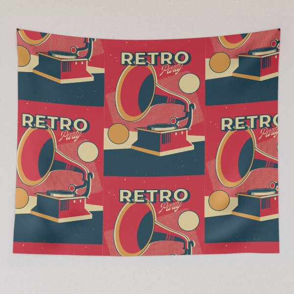 Item preview, "Retro Party - Vintage Pop Art Style Gramophone designed and sold by Hipatye26.