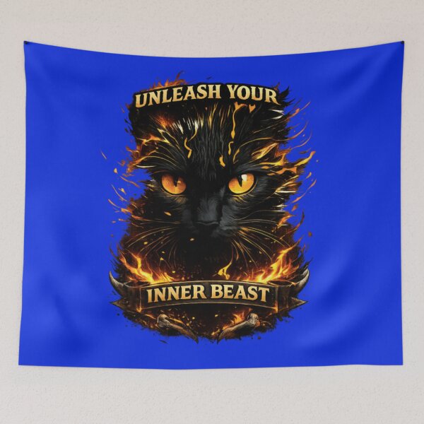 Item preview, Unleash Your Inner Beast Black Cat – Fiery Cat Lover Graphic designed and sold by CatLovers Studio.