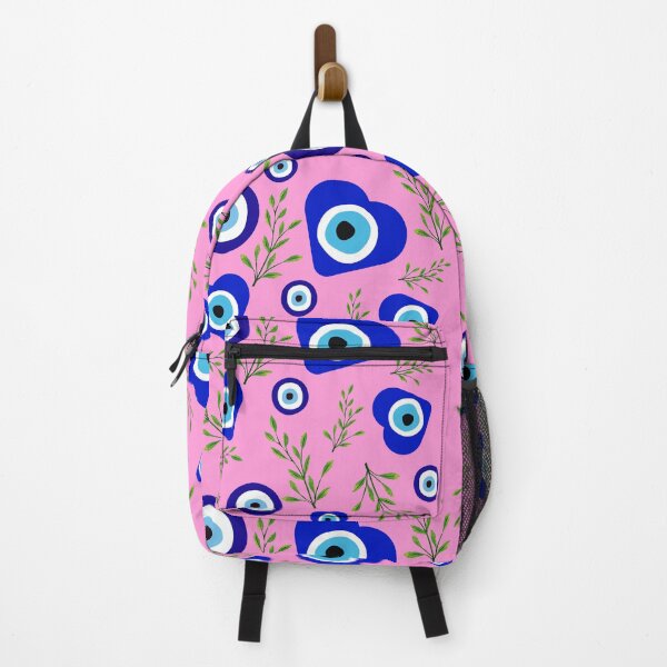 Item preview, Greek eye nazar for protection on pink mural designed and sold by Karitza Daniela.