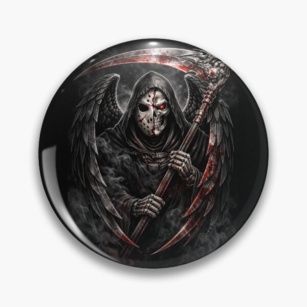 Item preview, Slasher Mask Grim Reaper Sticker – Half Skull Horror Reaper Dark Gothic Art designed and sold by MaulCabral Designs.