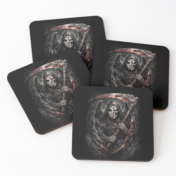Item preview, Slasher Mask Grim Reaper Sticker – Half Skull Horror Reaper Dark Gothic Art designed and sold by MaulCabral Designs.