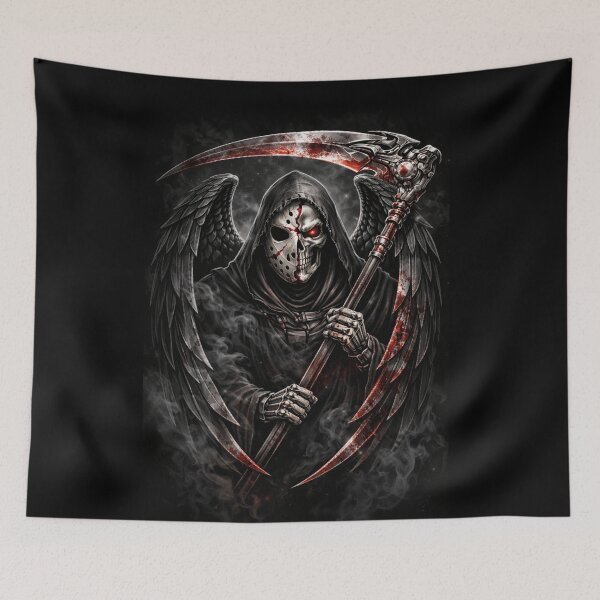 Item preview, Slasher Mask Grim Reaper Sticker – Half Skull Horror Reaper Dark Gothic Art designed and sold by MaulCabral Designs.