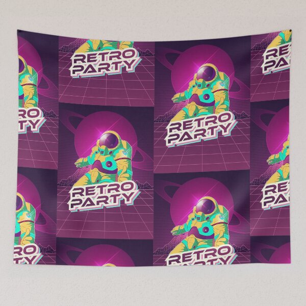 Item preview, "Retro Party - Astronaut Synthwave 80s Style"   designed and sold by Hipatye26.