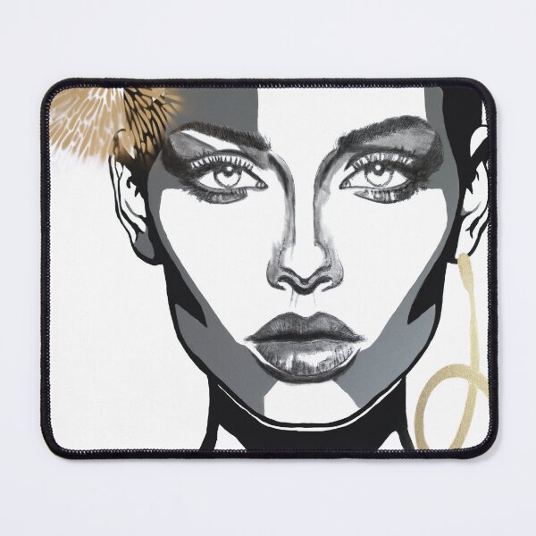 Item preview, Miss Lady Black and White Gold Portrait designed and sold by Karlena Lewin Studio.