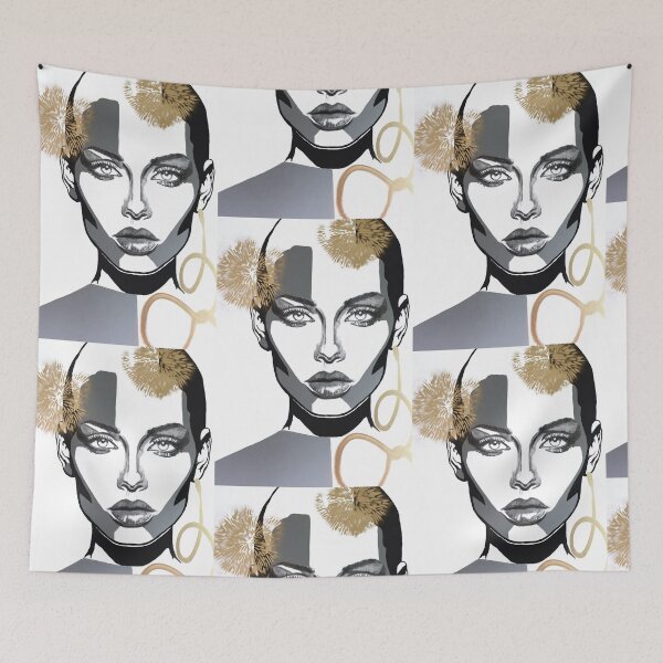 Item preview, Miss Lady Black and White Gold Portrait designed and sold by Karlena Lewin Studio.