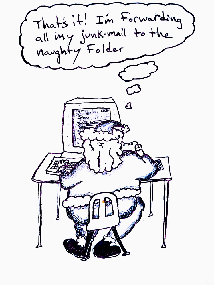 Santa's Inbox (B&W) by soyouresaying