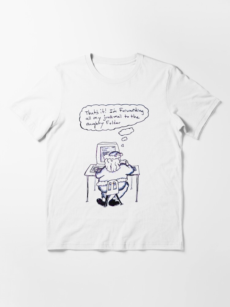Alternate view of Santa's Inbox (B&W) Essential T-Shirt
