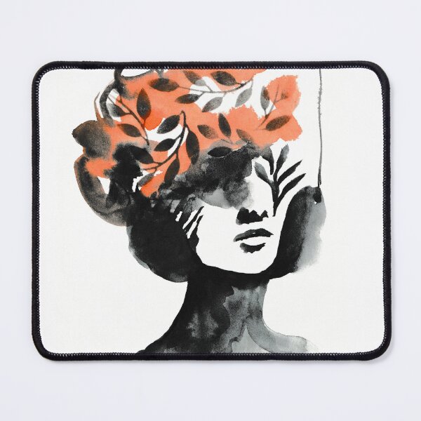 Item preview, Watercolour Silhouette Woman with Orange Floral Hair designed and sold by Karlena Lewin Studio.