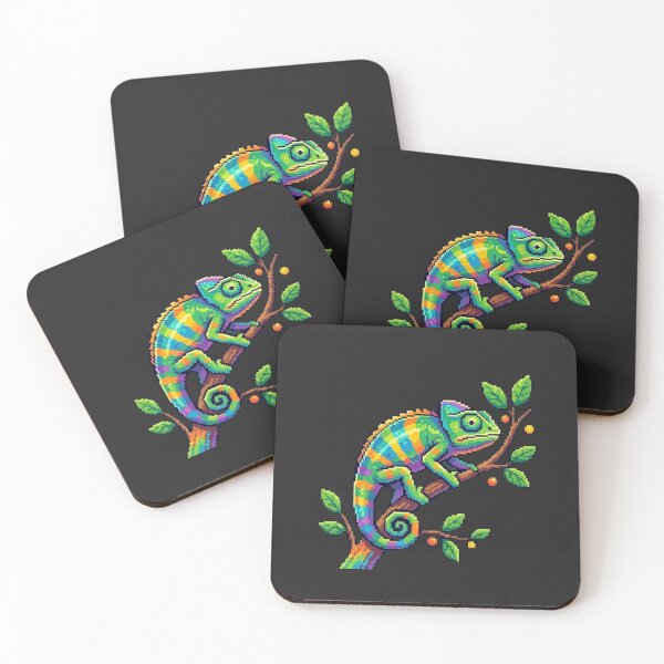 Item preview, Colorful Pixel Art Chameleon - Retro Vibrant Lizard designed and sold by Fox-printing.