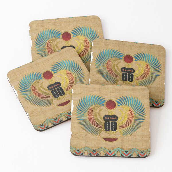 Item preview, Egyptian Scarab  beetle  Ornament on papyrus  designed and sold by Nartissima.