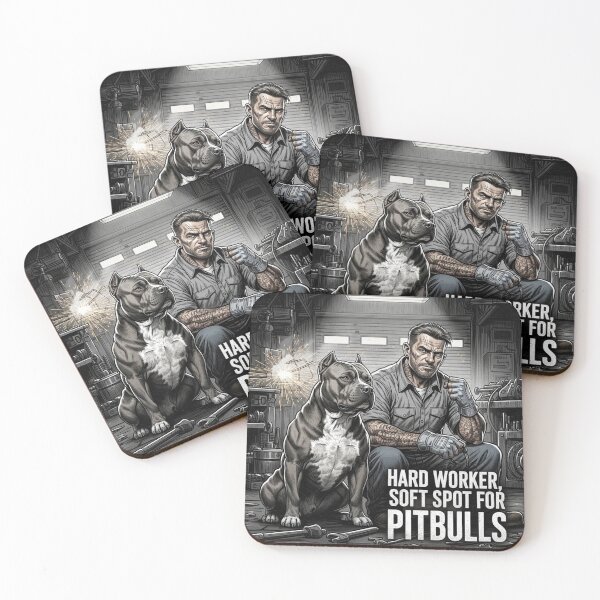 Item preview, Hard Worker Soft Spot Pitbull designed and sold by PetJoyPrintsCO.