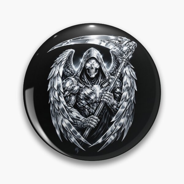Item preview, Chrome Commander Grim Reaper Sticker – Futuristic Metallic Skull Reaper Sci-Fi Artrk Gothic Art designed and sold by MaulCabral Designs.