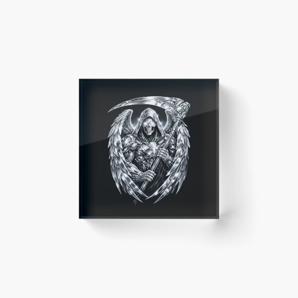 Item preview, Chrome Commander Grim Reaper Sticker – Futuristic Metallic Skull Reaper Sci-Fi Artrk Gothic Art designed and sold by MaulCabral Designs.