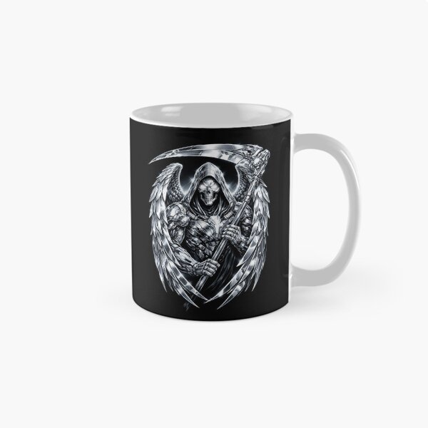 Artikelvorschau, Chrome Commander Grim Reaper Sticker – Futuristic Metallic Skull Reaper Sci-Fi Artrk Gothic Art entworfen und verkauft von MaulCabral Designs.