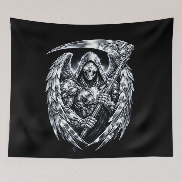 Item preview, Chrome Commander Grim Reaper Sticker – Futuristic Metallic Skull Reaper Sci-Fi Artrk Gothic Art designed and sold by MaulCabral Designs.