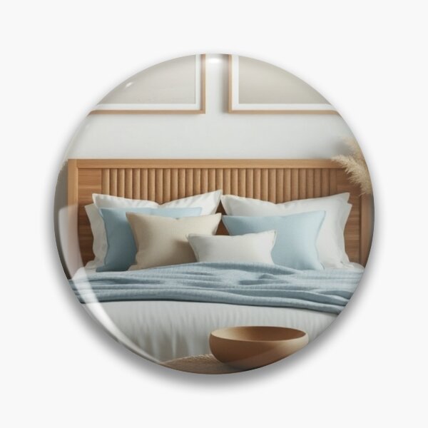Item preview, Coastal Minimalist Bedroom with Jute Ottoman designed and sold by Vida e Arte.