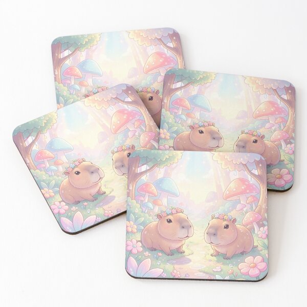 Item preview, Capybara Duo in Magical Mushroom Forest designed and sold by liep7art.
