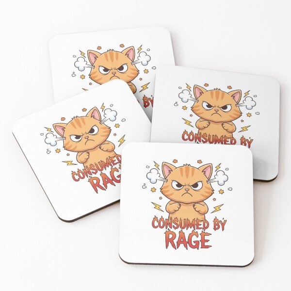 Item preview, Funny Angry Orange Cat - Consumed by Rage Grumpy Kitty Cartoon designed and sold by SarcasmReigns.