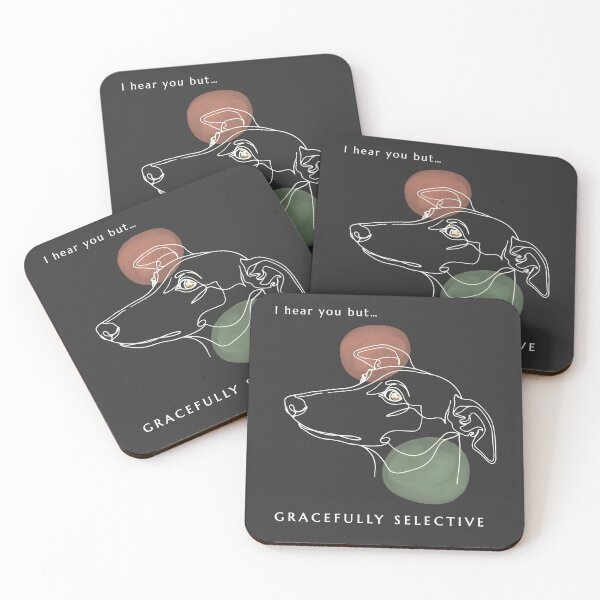 Item preview,  I Hear You But… Gracefully Selective – Minimalist Greyhound Design designed and sold by Zen & Zoomies.