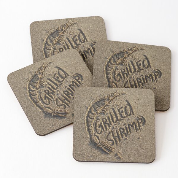 Item preview, Grilled Shrimp Seafood Drawing In Sand designed and sold by chase-thewave.