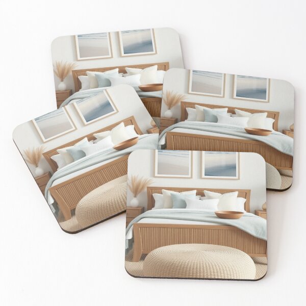 Item preview, Modern Japandi Coastal Bedroom Interior Design designed and sold by Vida e Arte.