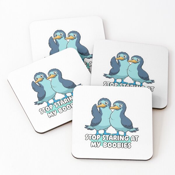 Item preview, Funny Blue-Footed Booby Bird Pun - "Stop Staring At My Boobies" Cartoon Illustration designed and sold by SarcasmReigns.