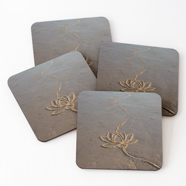 Item preview, Lotus Flower Sketch Etched In Wet Sand designed and sold by chase-thewave.