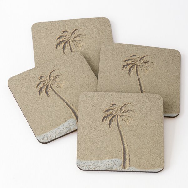 Item preview, Palm Tree Drawing Etched In Shoreline Sand designed and sold by chase-thewave.