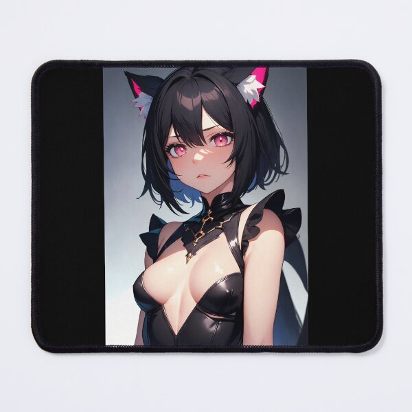 Item preview, Sekizawa Chiriko Gothic Nekomimi – Sleek Black Catgirl Anime Art designed and sold by iloveanimechibi.