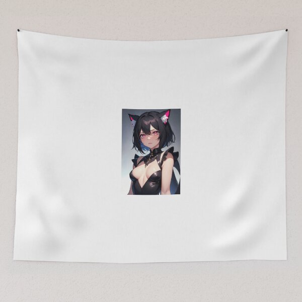 Item preview, Sekizawa Chiriko Gothic Nekomimi – Sleek Black Catgirl Anime Art designed and sold by iloveanimechibi.