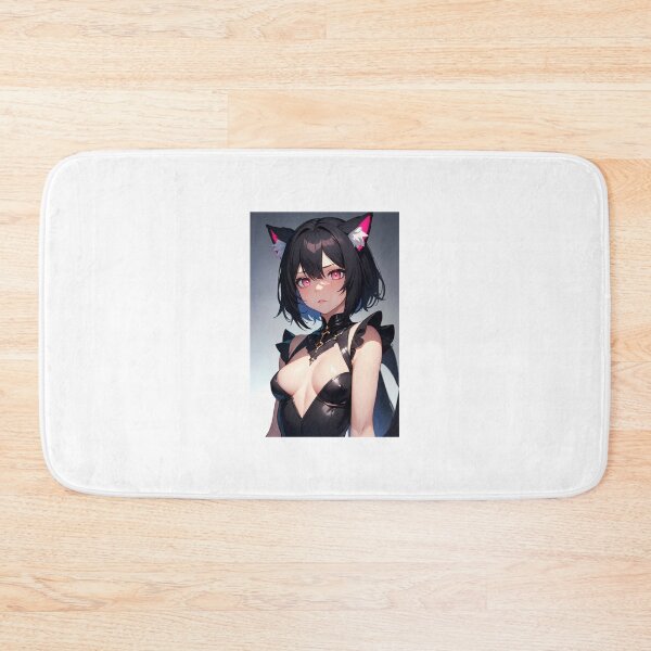 Item preview, Sekizawa Chiriko Gothic Nekomimi – Sleek Black Catgirl Anime Art designed and sold by iloveanimechibi.