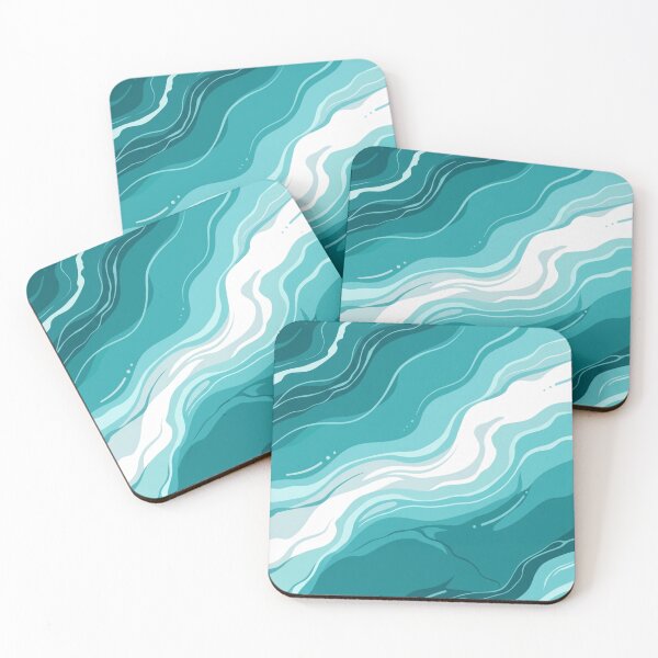 Item preview, Turquoise Marble Illustration with White designed and sold by Ciervo Primavera.