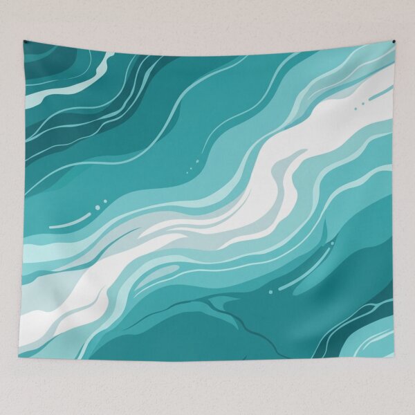 Item preview, Turquoise Marble Illustration with White designed and sold by Ciervo Primavera.