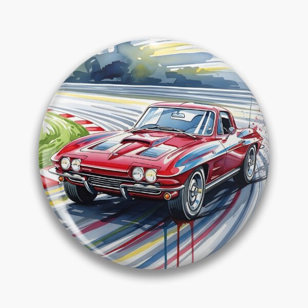 Item preview, Chevrolet Corvette Stingray Racing Watercolor Illustration Classic American Sports Car Art designed and sold by Motorline44.