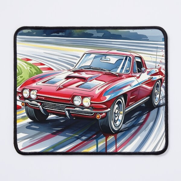 Item preview, Chevrolet Corvette Stingray Racing Watercolor Illustration Classic American Sports Car Art designed and sold by Motorline44.