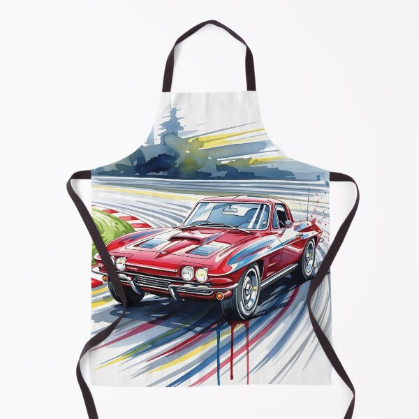Item preview, Chevrolet Corvette Stingray Racing Watercolor Illustration Classic American Sports Car Art designed and sold by Motorline44.