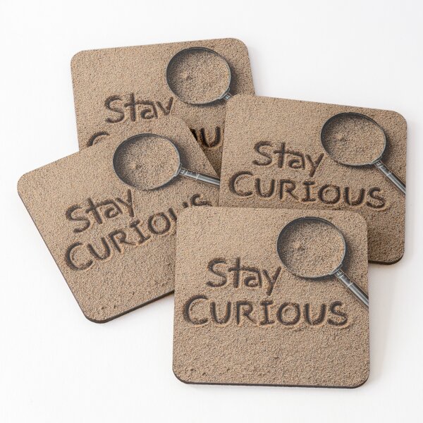 Item preview, Stay Curious Quote With Magnifying Glass In Sand designed and sold by chase-thewave.