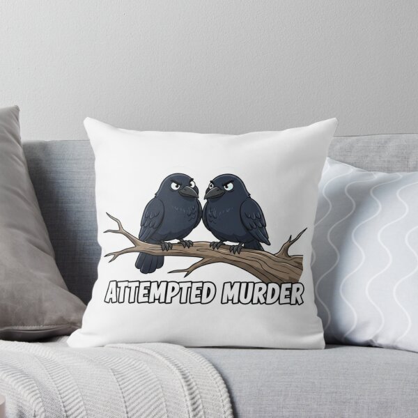 Item preview, Funny Attempted Murder Crows - Grumpy Crow Pun Bird Art designed and sold by SarcasmReigns.