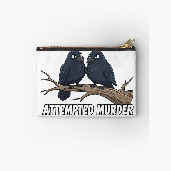 Item preview, Funny Attempted Murder Crows - Grumpy Crow Pun Bird Art designed and sold by SarcasmReigns.