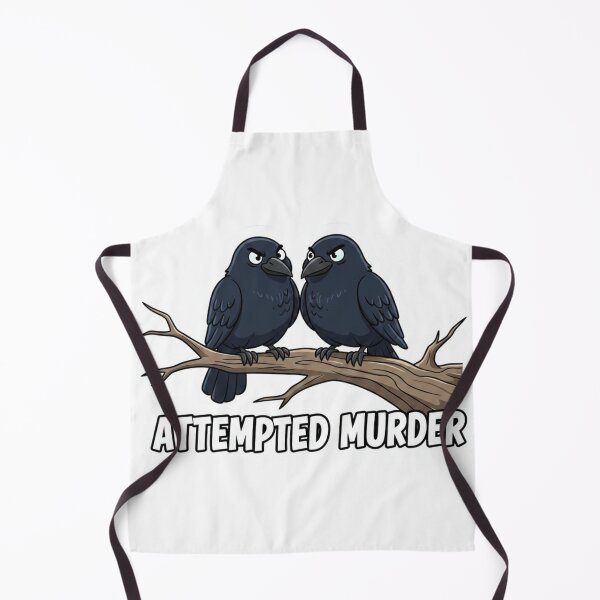Item preview, Funny Attempted Murder Crows - Grumpy Crow Pun Bird Art designed and sold by SarcasmReigns.