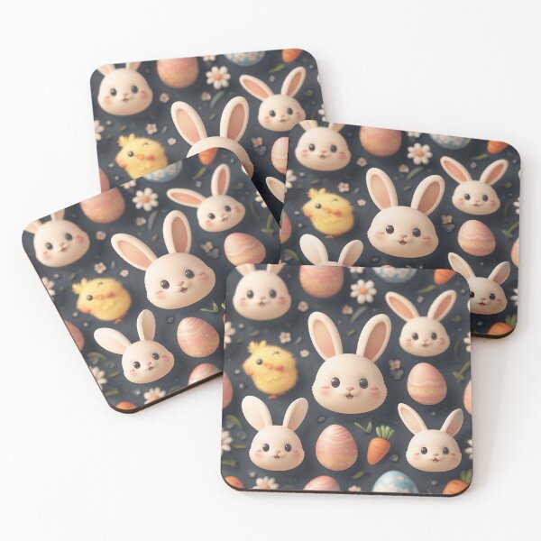 Item preview, Cute Kawaii Easter Icon Pattern – Bunny Chick Egg Carrot Flower Pastel Spring Pattern, Kawaii Easter Pattern Design designed and sold by SmartyWonders.