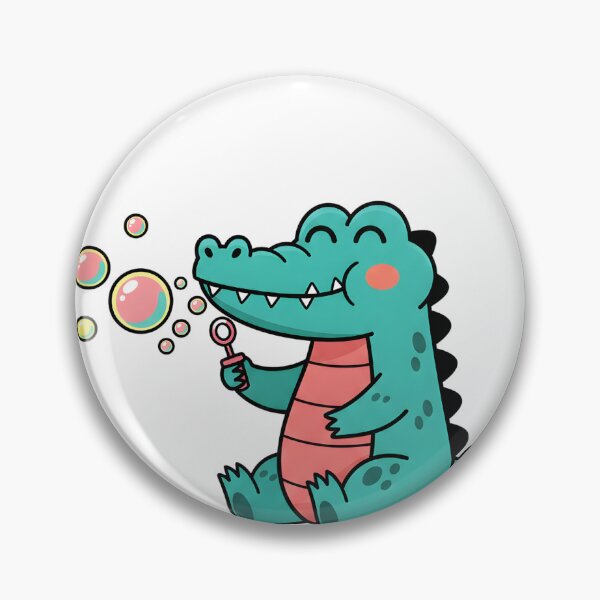 Item preview, Cute Crocodile Blowing Bubbles – Funny Cartoon Animal designed and sold by Biwbiwty.