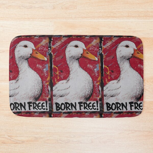 Item preview, Ban Foie Gras Duck Art - Born Free Animal Rights Street Art - Anti Cruelty Protest Artwork designed and sold by OlfactoART Studio.